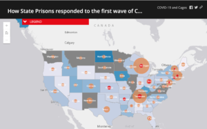 Map of How State Prisons responded to the first wave of COVID in the US