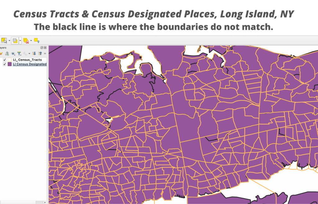census tracts compared to Census designated places
